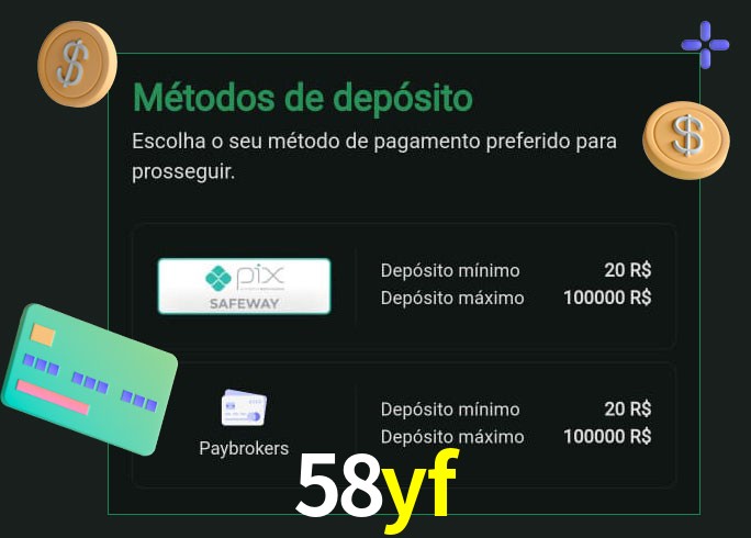 O cassino 58yf oferece uma grande variedade de métodos de pagamento